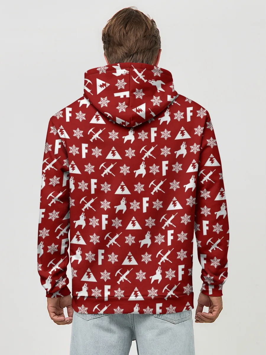 Худи мужской база хлопок / FORTNITE НОВОГОДНИЙ