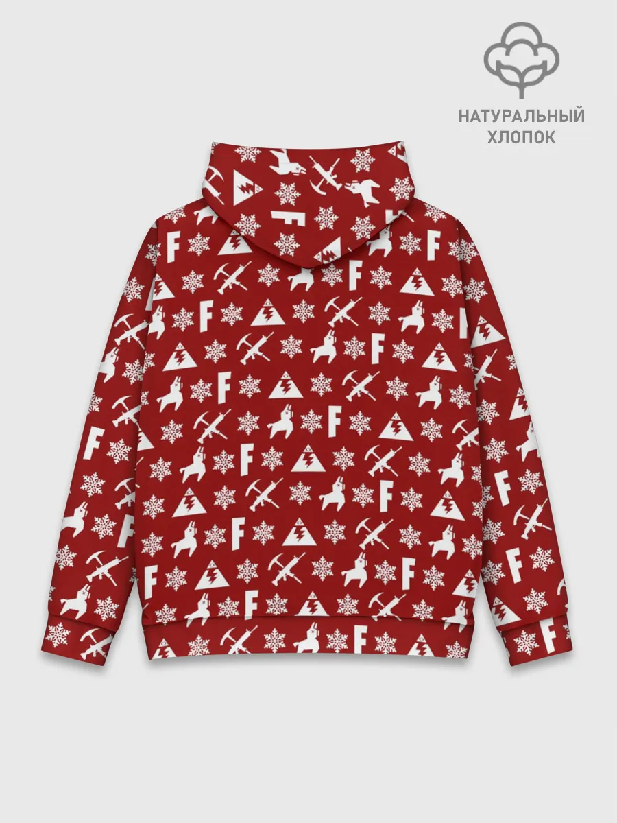 Худи мужской база хлопок / FORTNITE НОВОГОДНИЙ