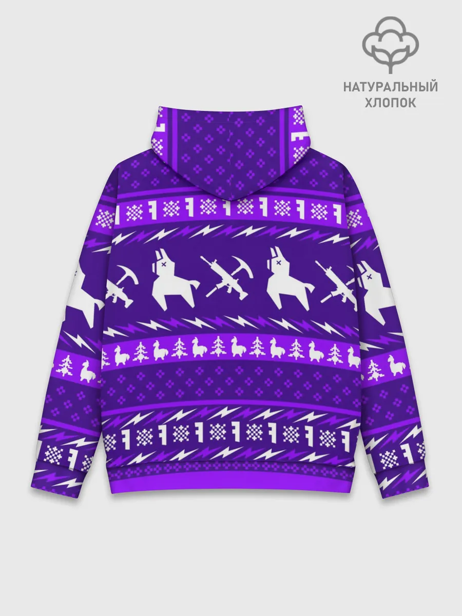 Худи мужской база хлопок / FORTNITE НОВОГОДНИЙ