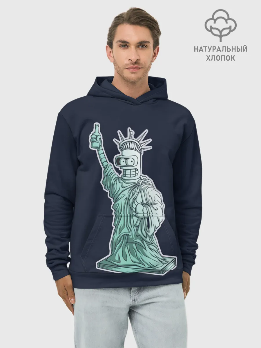 Худи мужской база хлопок / Статуя Сомнительной Свободы