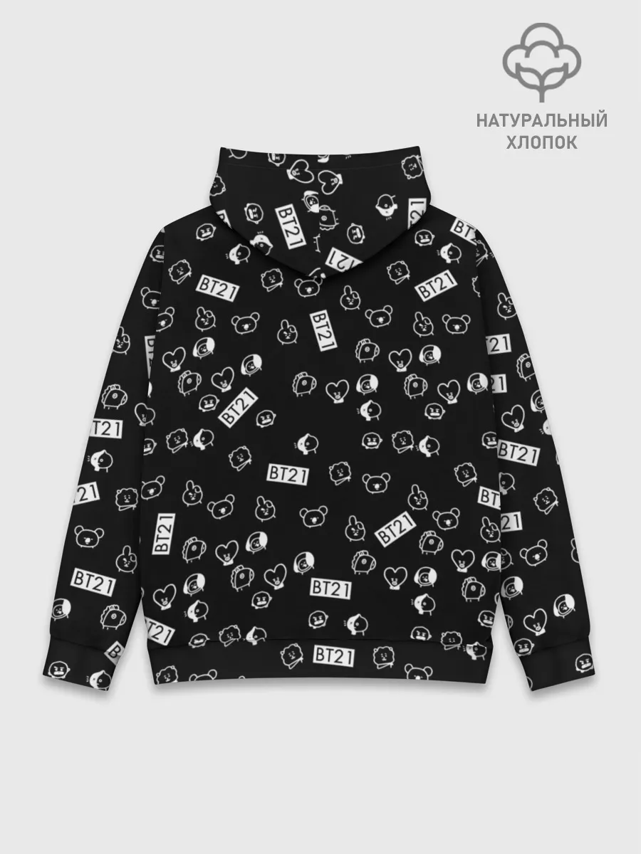 Худи мужской база хлопок / BTS BT21 STICKERS