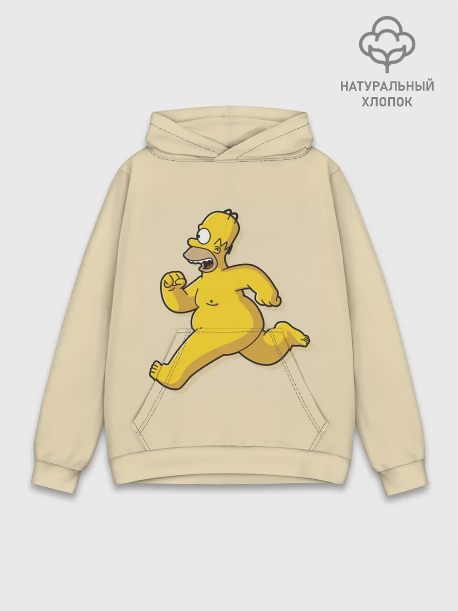 Худи мужской база хлопок / Гомер на Пробежке