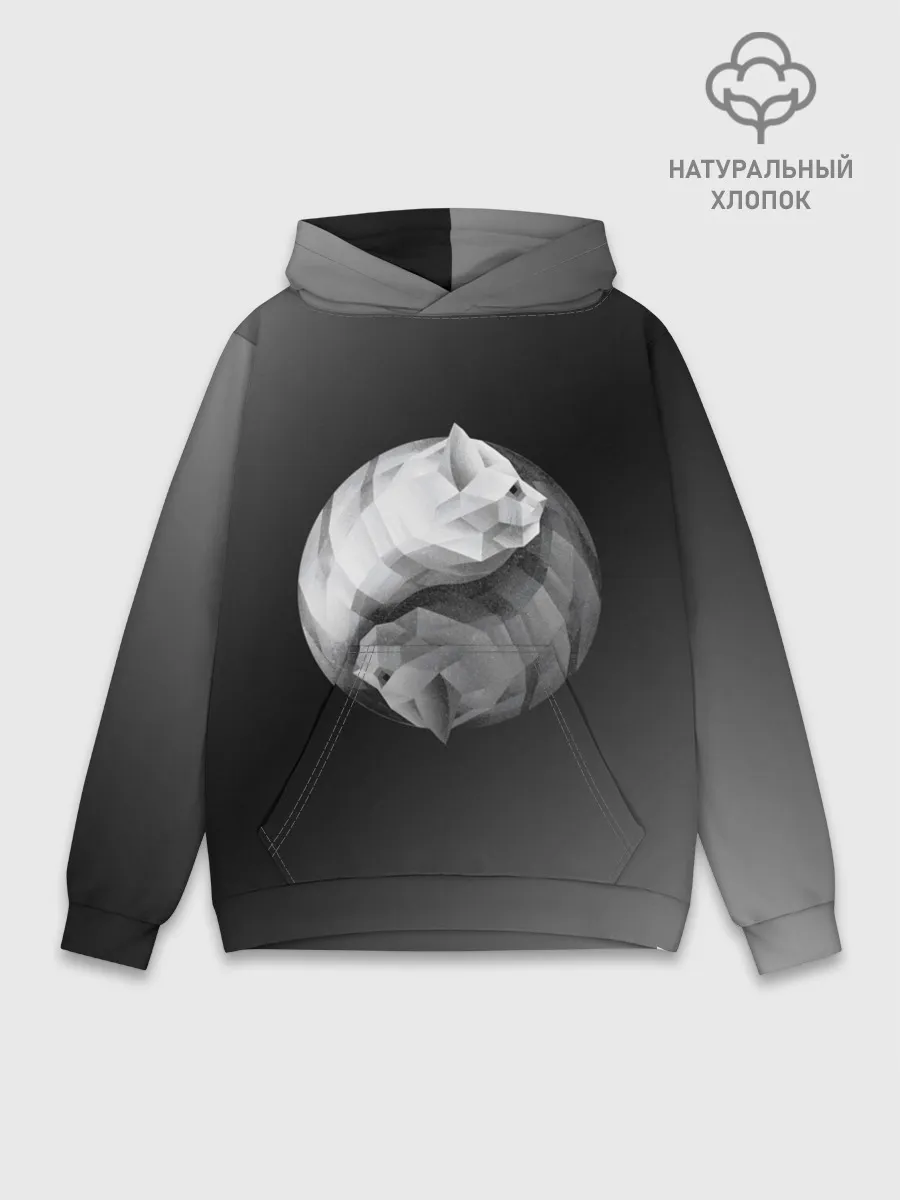Худи мужской база хлопок / Янь Янь Котики