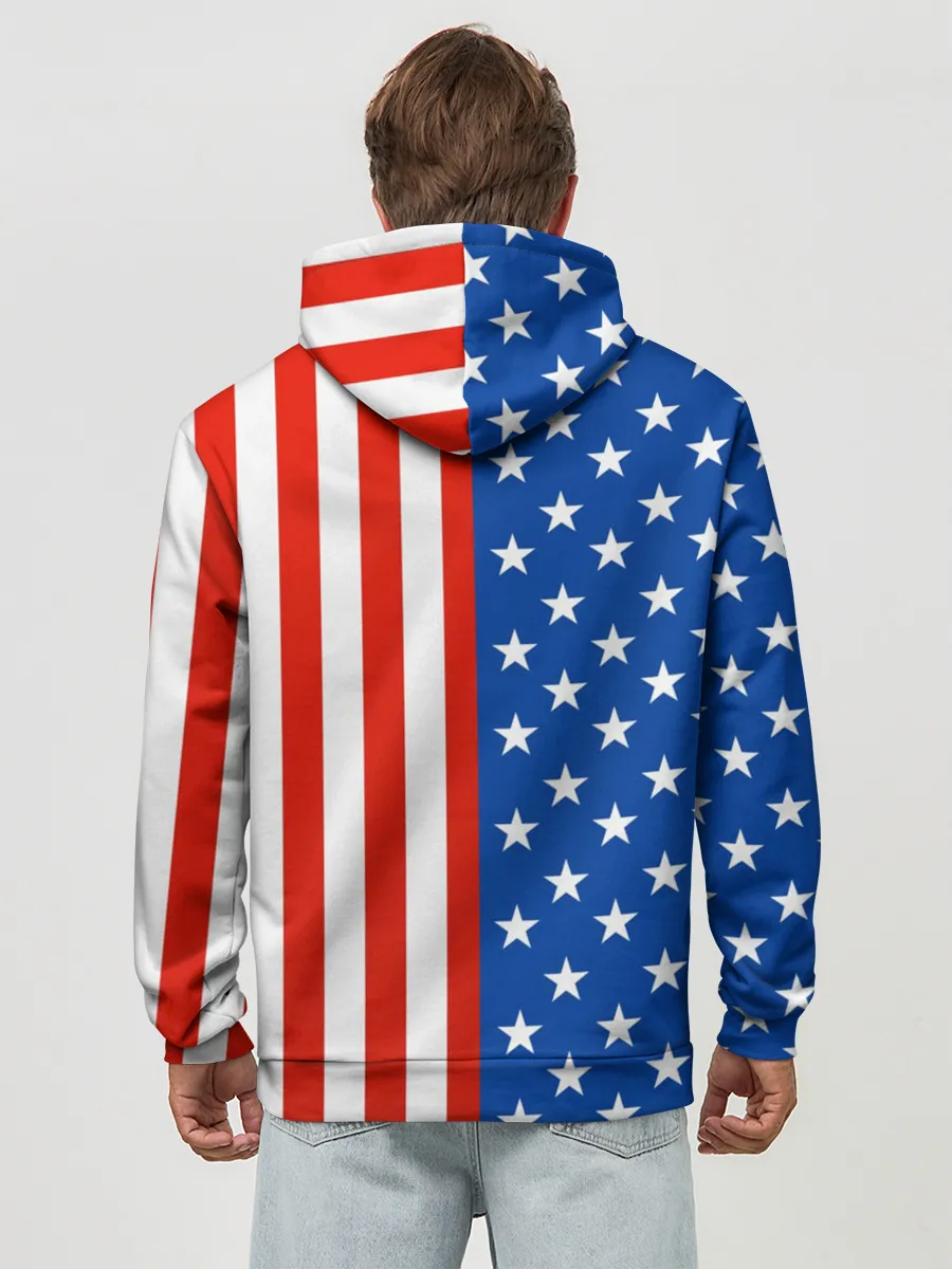 Худи мужской база хлопок / Американский Флаг