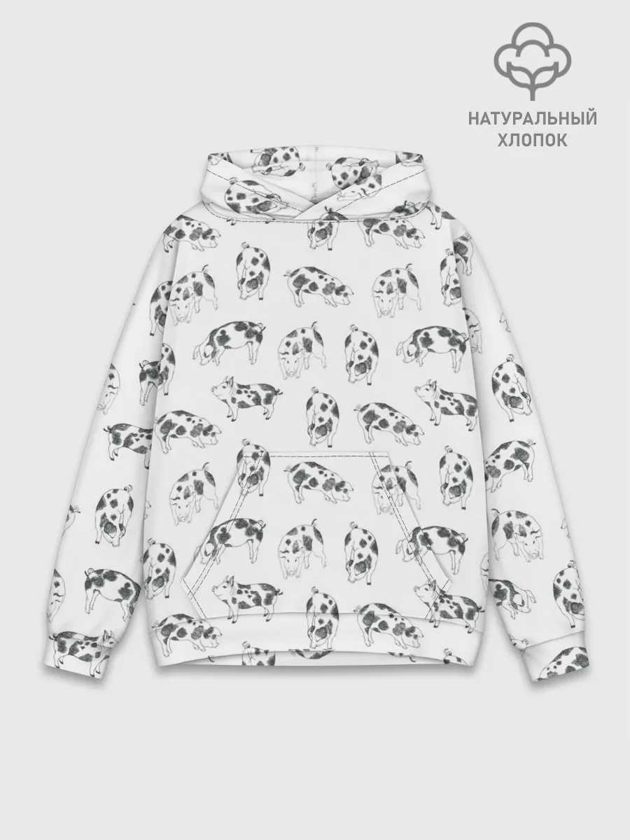 Худи мужской база хлопок / Поросята