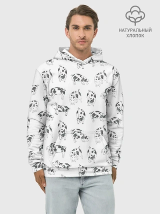 Худи мужской база хлопок / Поросята
