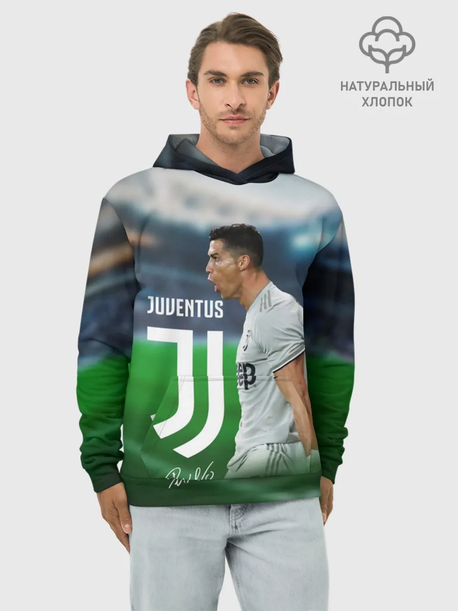 Худи мужской база хлопок / Роналдо Ювентус