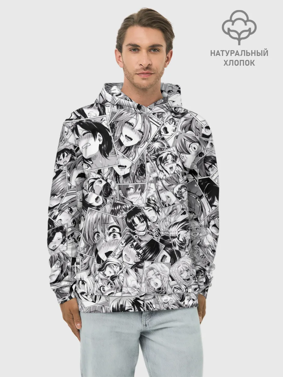 Худи мужской база хлопок / Manga ahegao