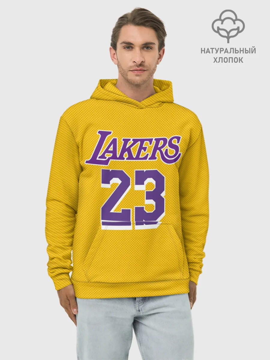 Худи мужской база хлопок / James 18-19 LA Lakers home
