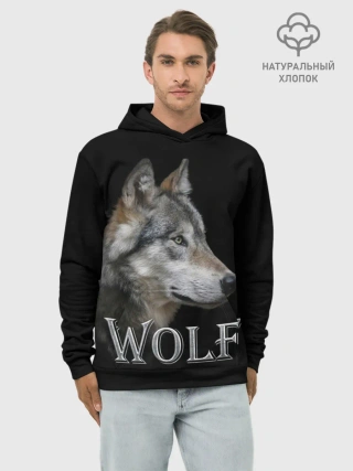 Худи мужской база хлопок / Wolf