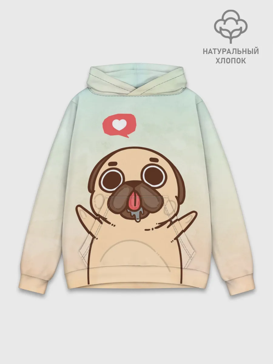 Худи мужской база хлопок / Puglie Pug Like