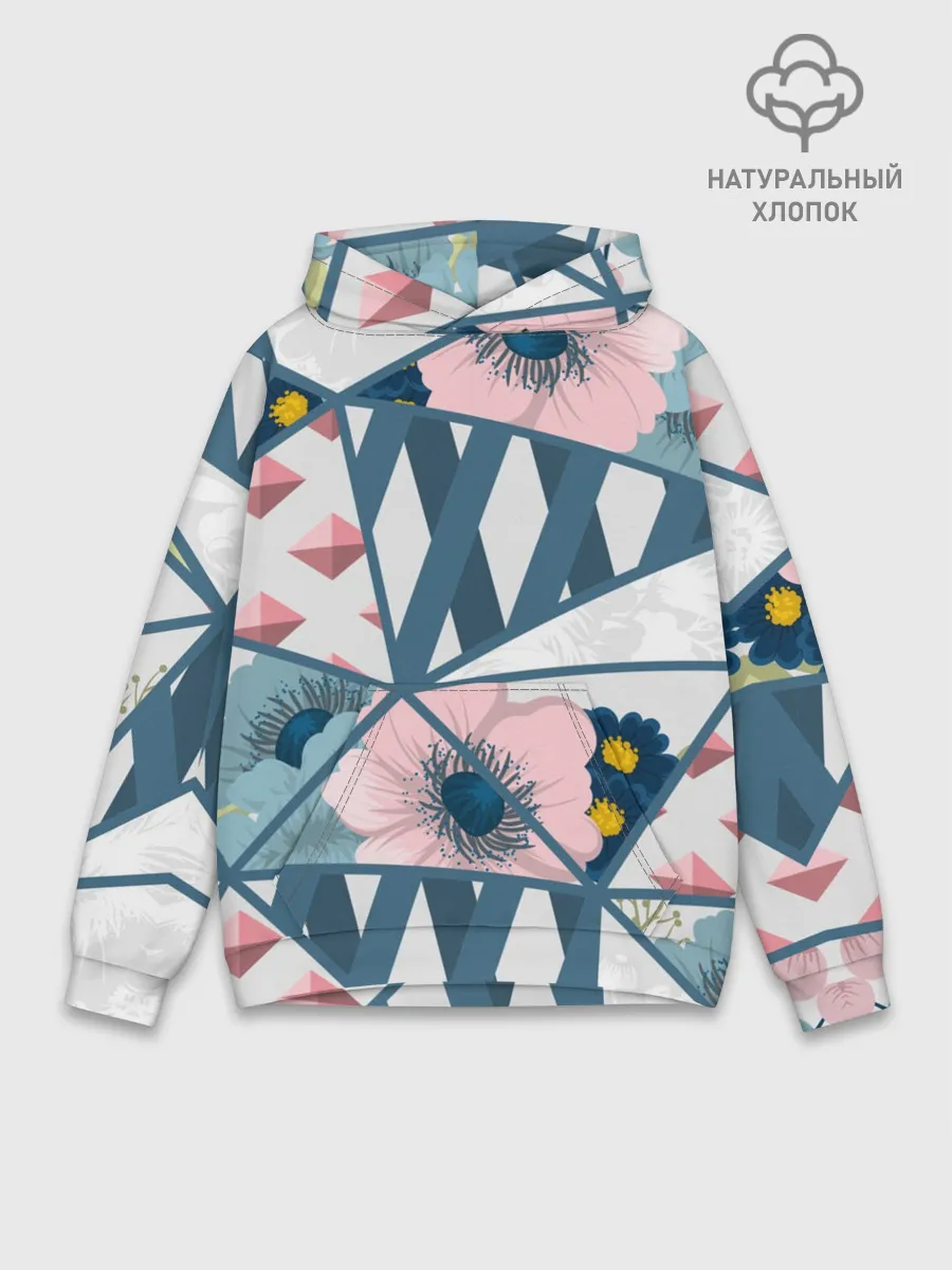 Худи мужской база хлопок / Геометрия цветов