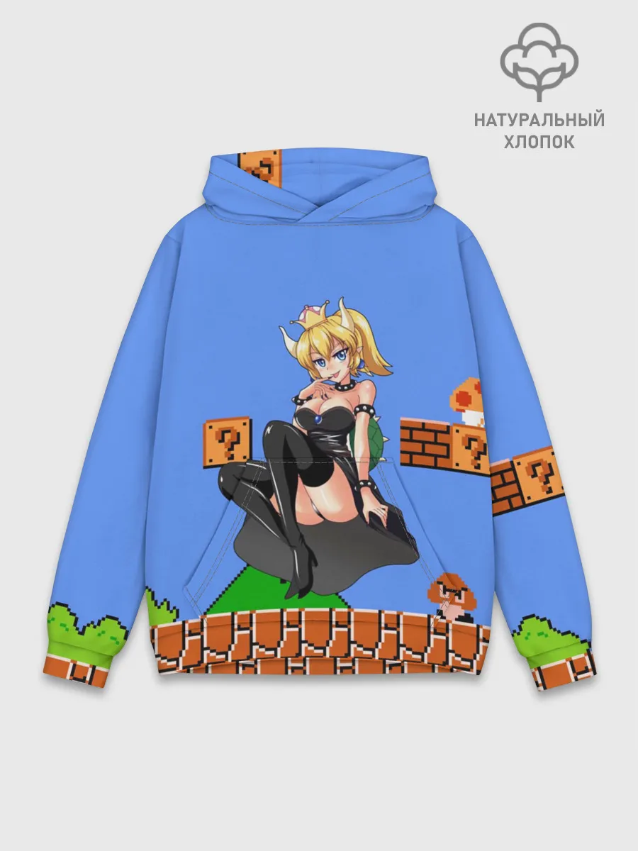 Худи мужской база хлопок / Bowsette