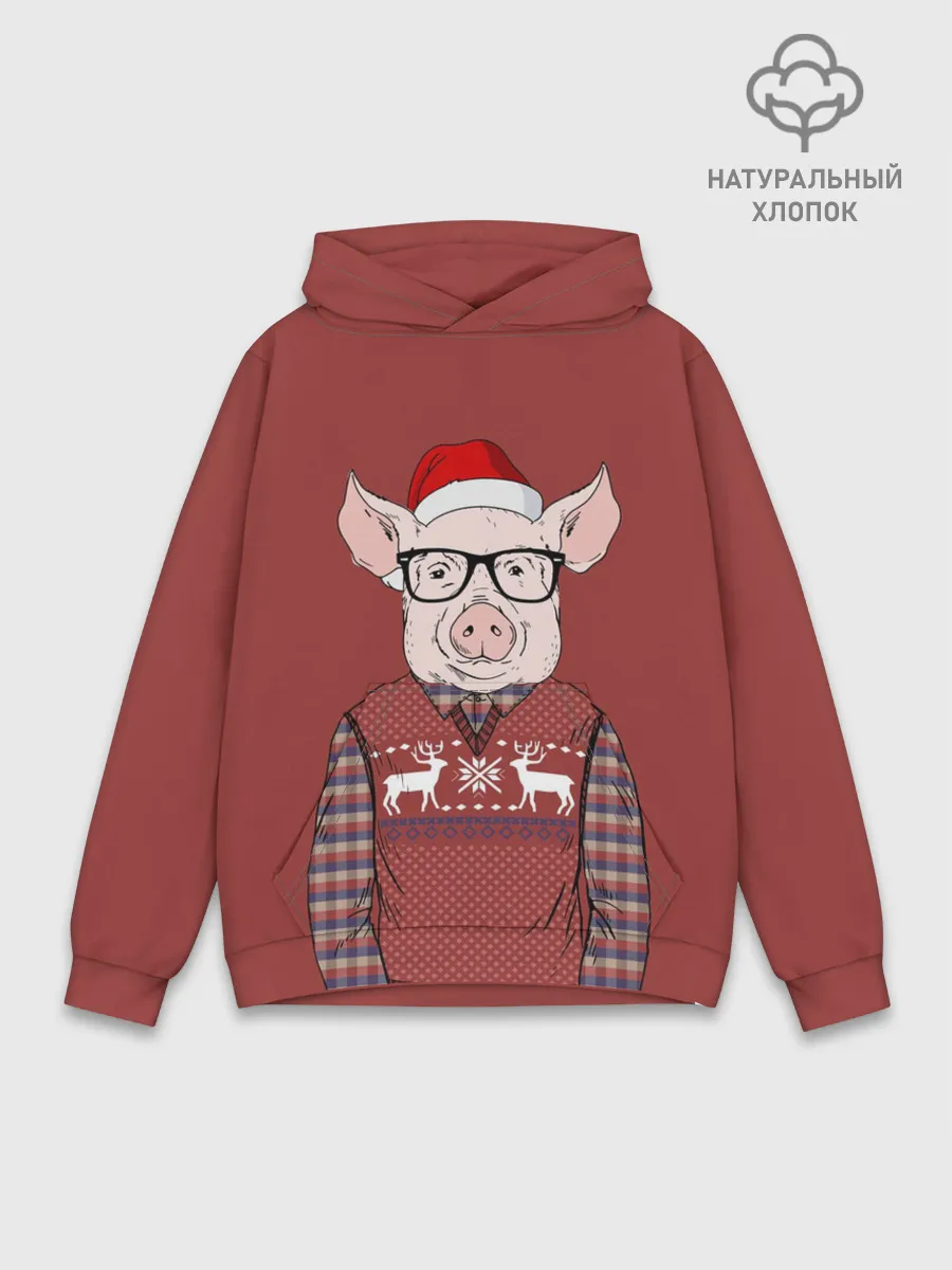Худи мужской база хлопок / New Year Pig