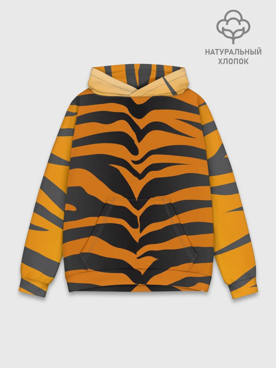 Худи мужской база хлопок / Тигр