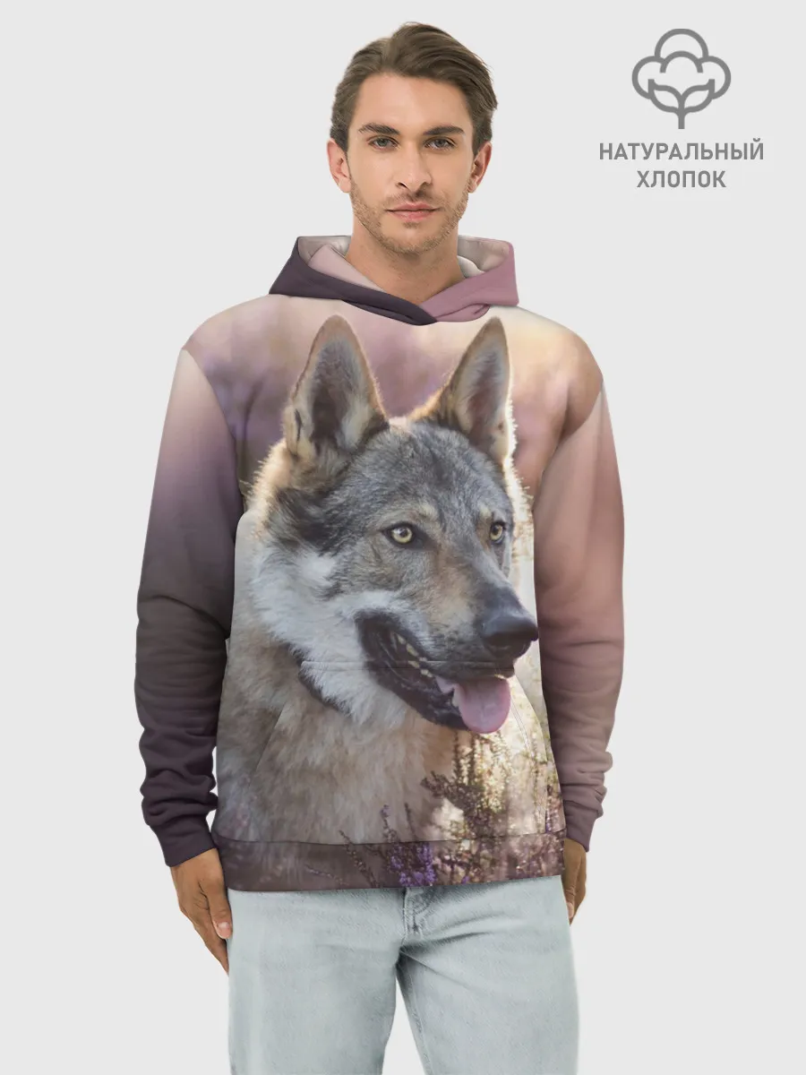 Худи мужской база хлопок / Волк