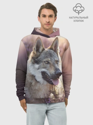 Худи мужской база хлопок / Волк