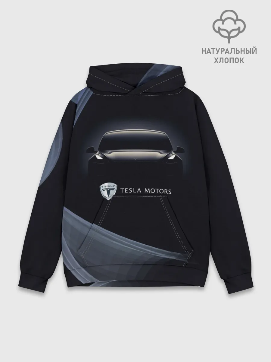 Худи мужской база хлопок / Tesla Model 3