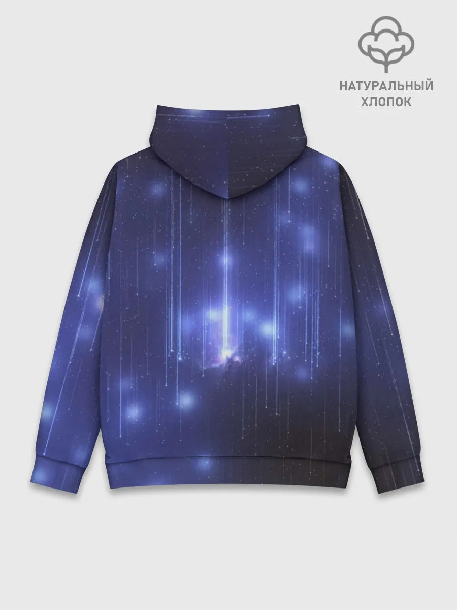 Худи мужской база хлопок / Космический Волк