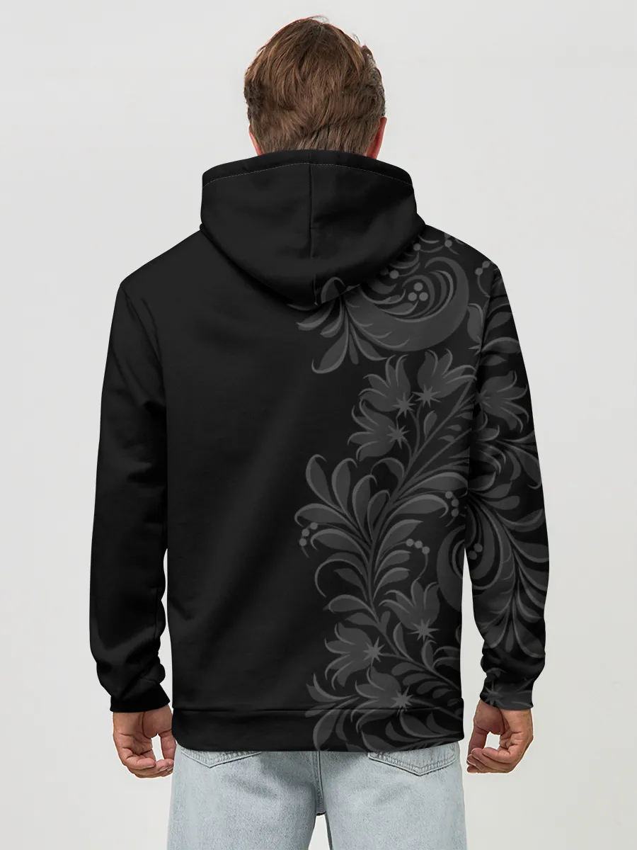 Худи мужской база хлопок / Герб России и Орнамент