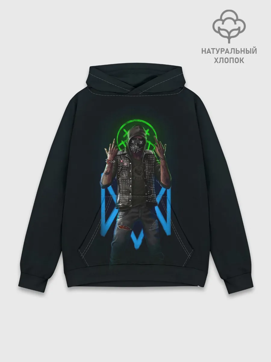 Худи мужской база хлопок / Watch Dogs. Wrench