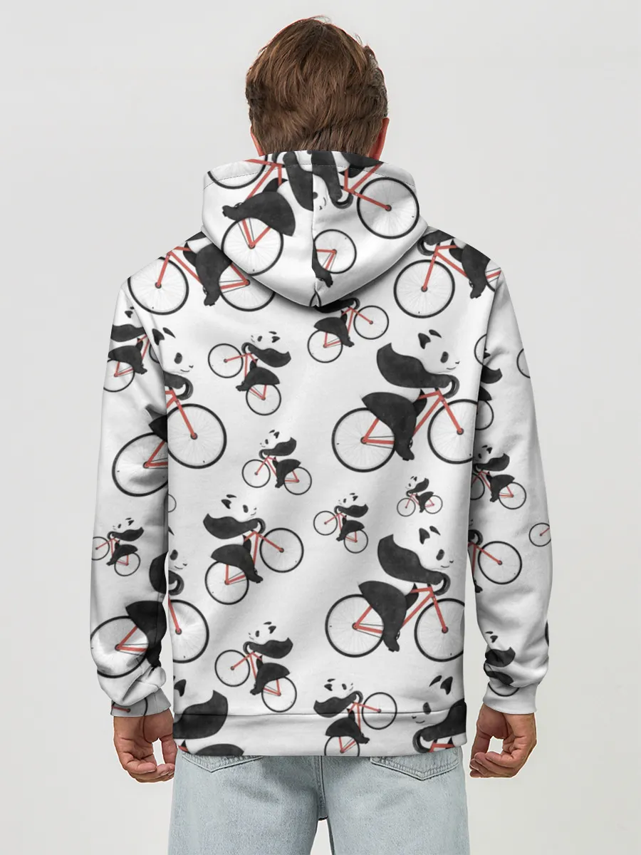 Худи мужской база хлопок / Панды На Велосипеде