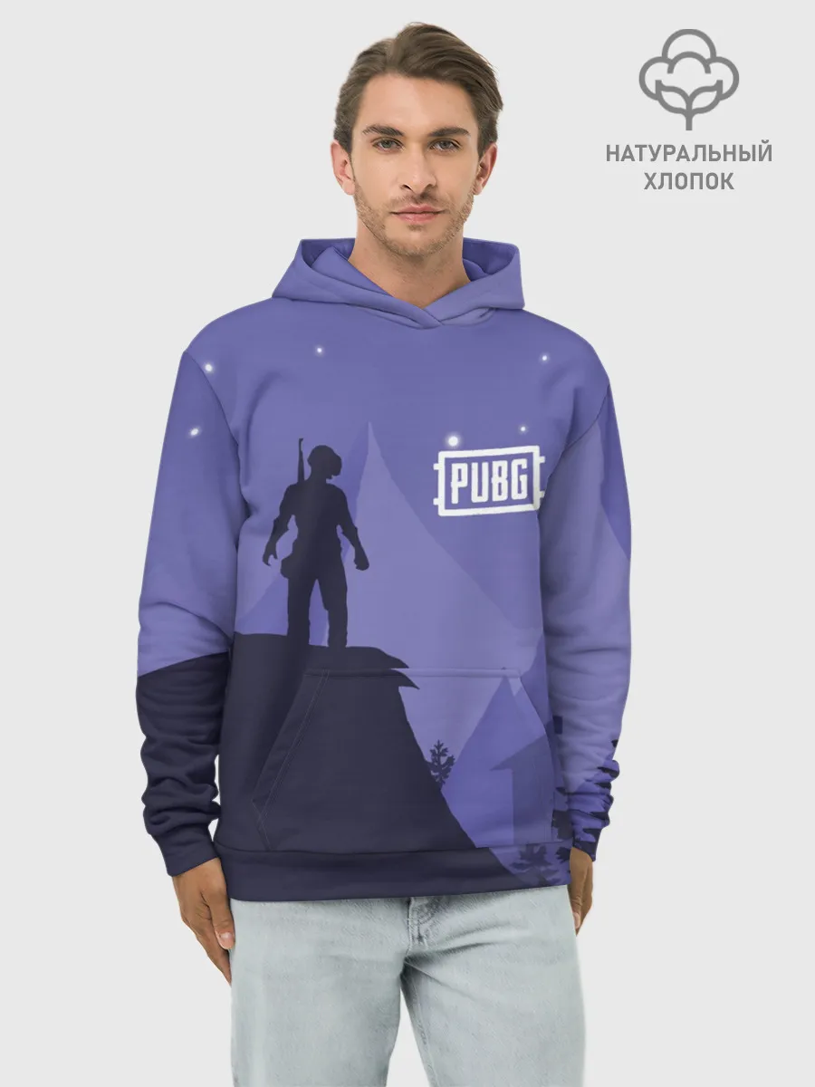 Худи мужской база хлопок / Ночной PUBG