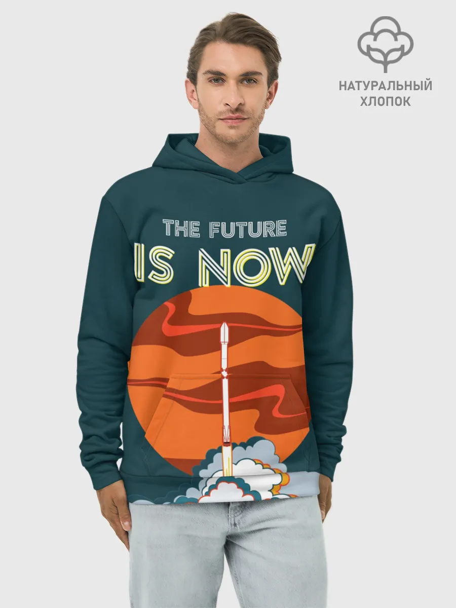 Худи мужской база хлопок / THE FUTURE IS NOW