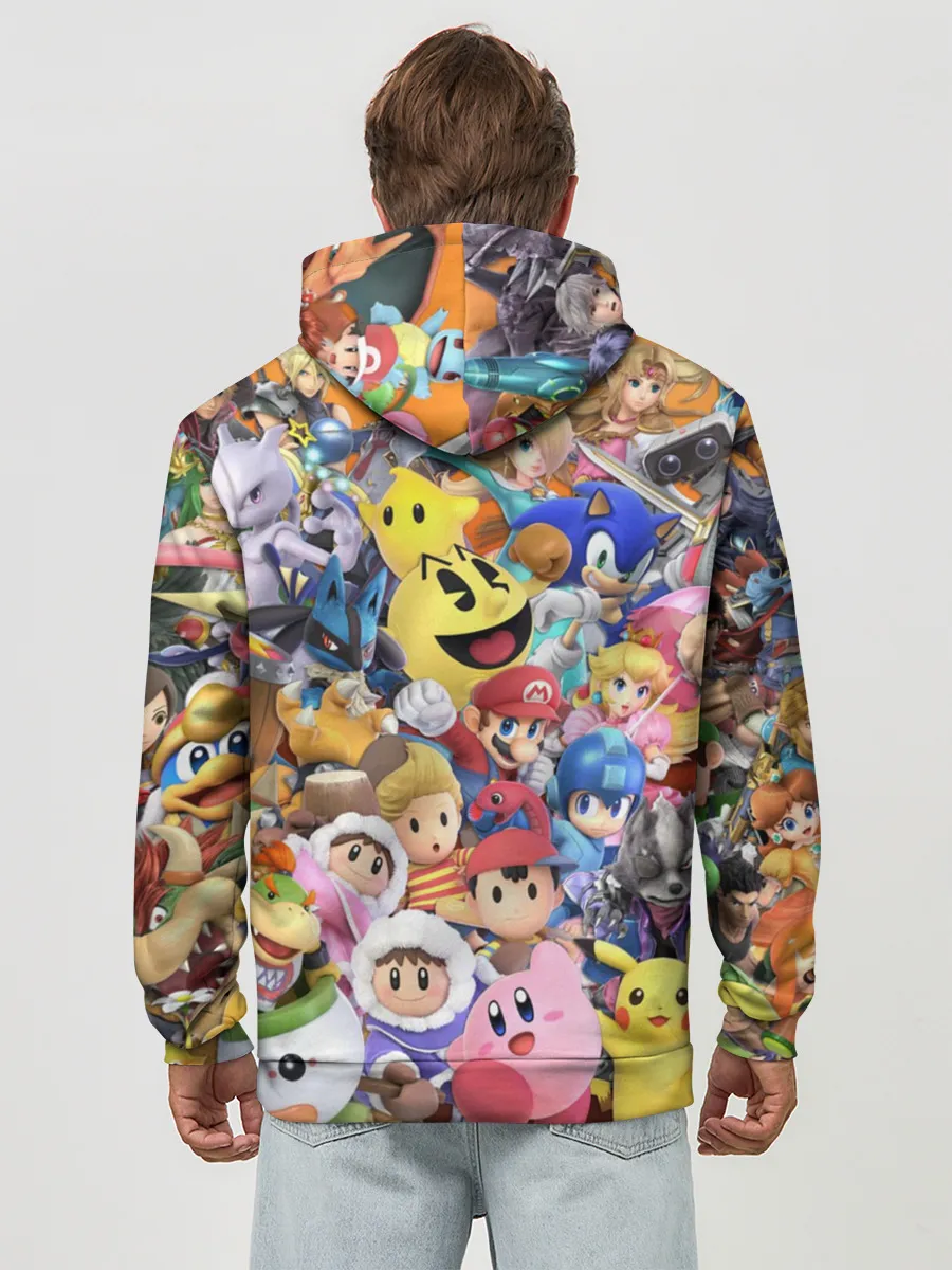 Худи мужской база хлопок / Super Smash Bros