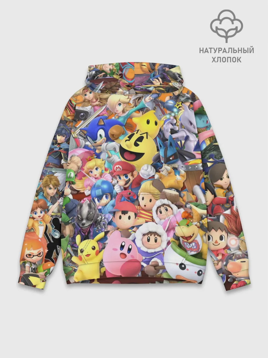 Худи мужской база хлопок / Super Smash Bros