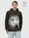 Худи мужской база хлопок / Голубоглазый волк