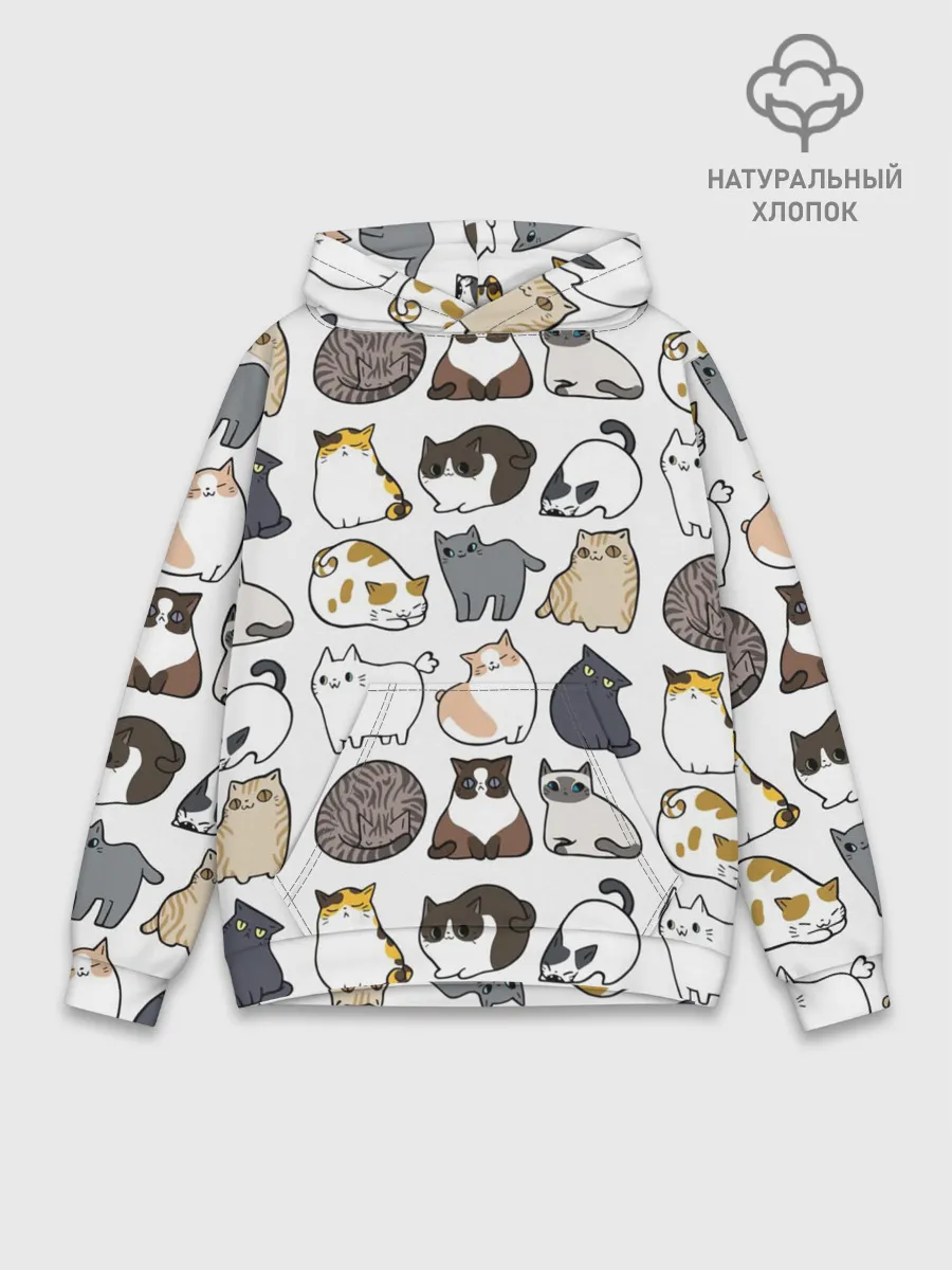 Худи мужской база хлопок / Котики