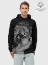 Худи мужской база хлопок / Лев и львица