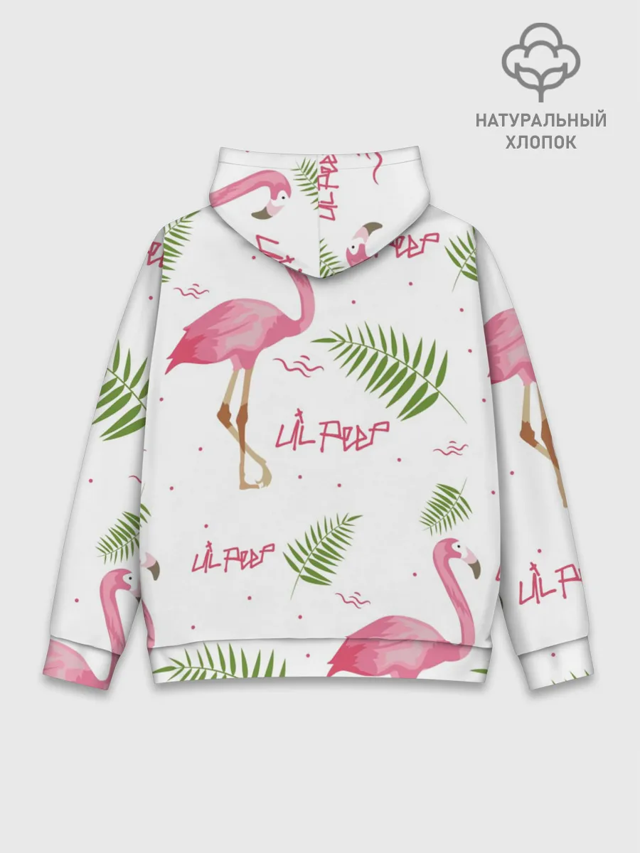 Худи мужской база хлопок / Lil Peep pink flamingo