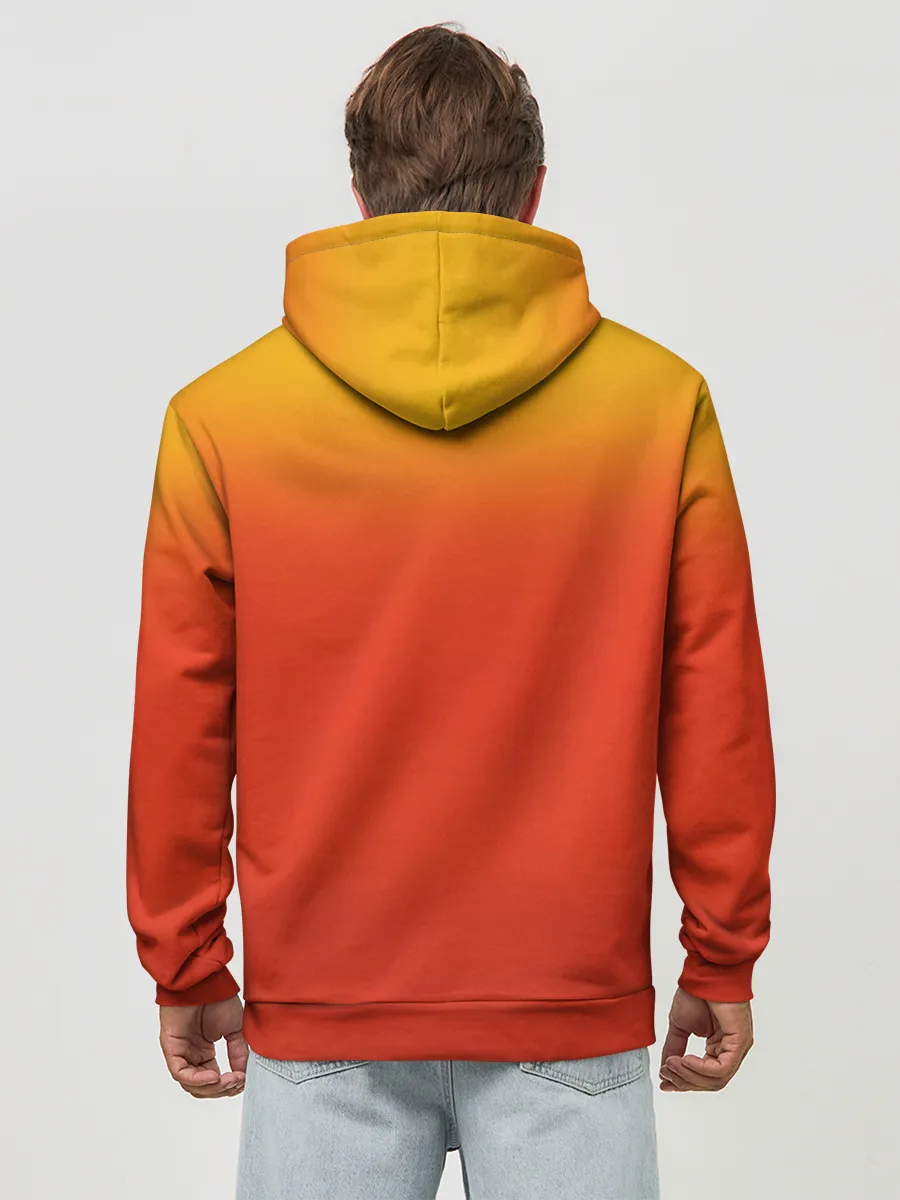 Худи мужской база хлопок / Пика - пика оранжевый