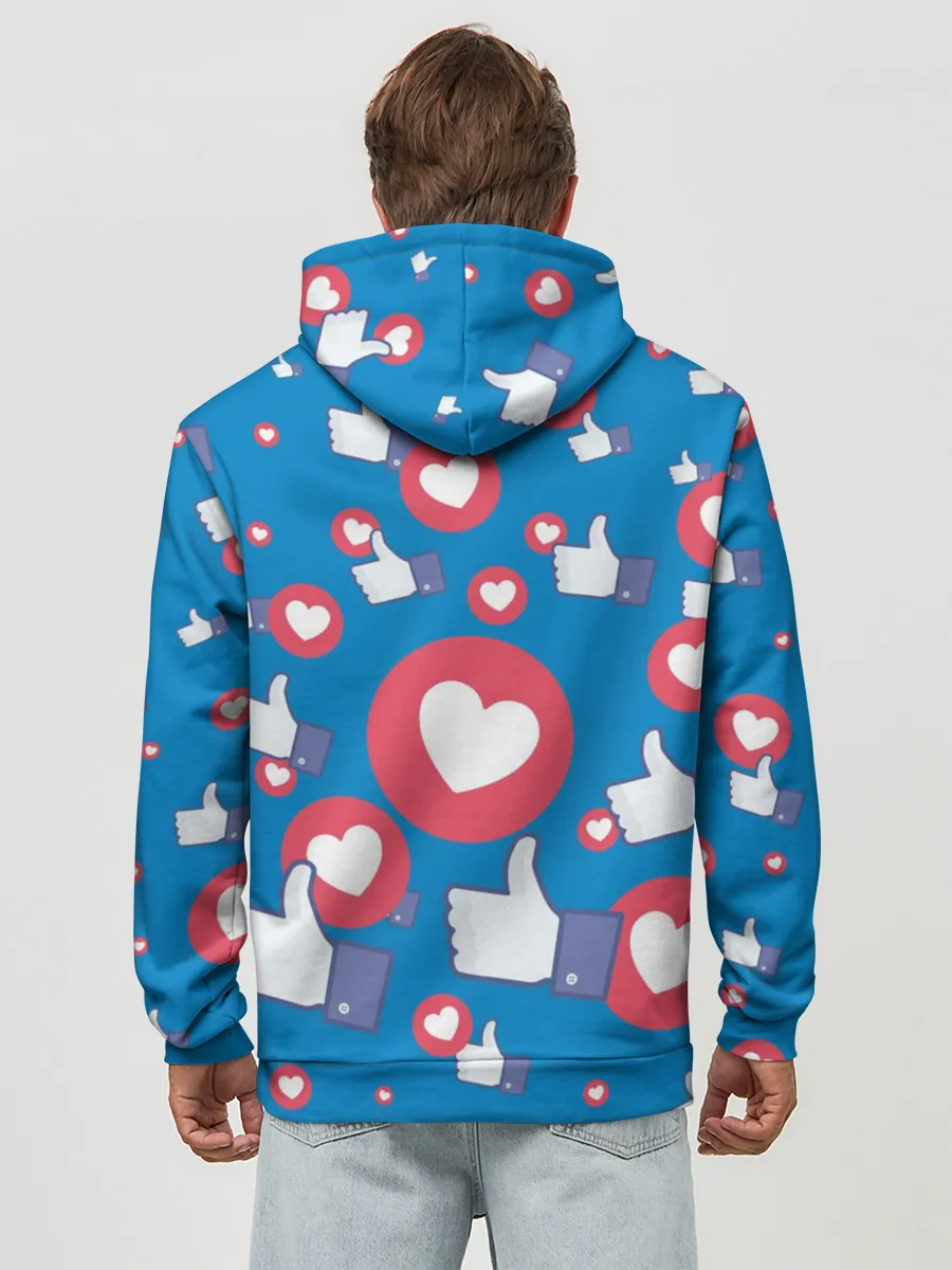 Худи мужской база хлопок / Лайки и сердечки