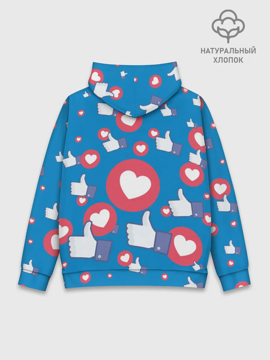 Худи мужской база хлопок / Лайки и сердечки