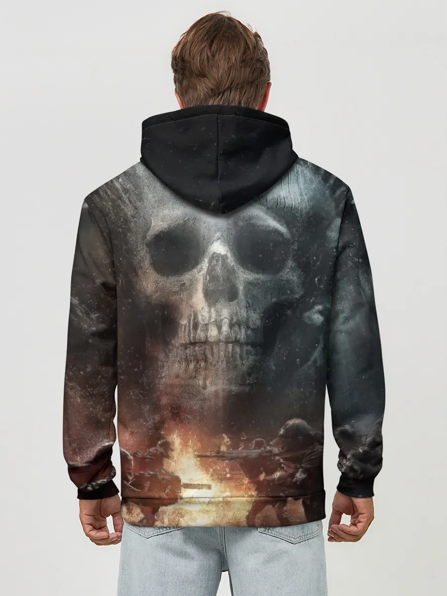 Худи мужской база хлопок / Battlefield Череп
