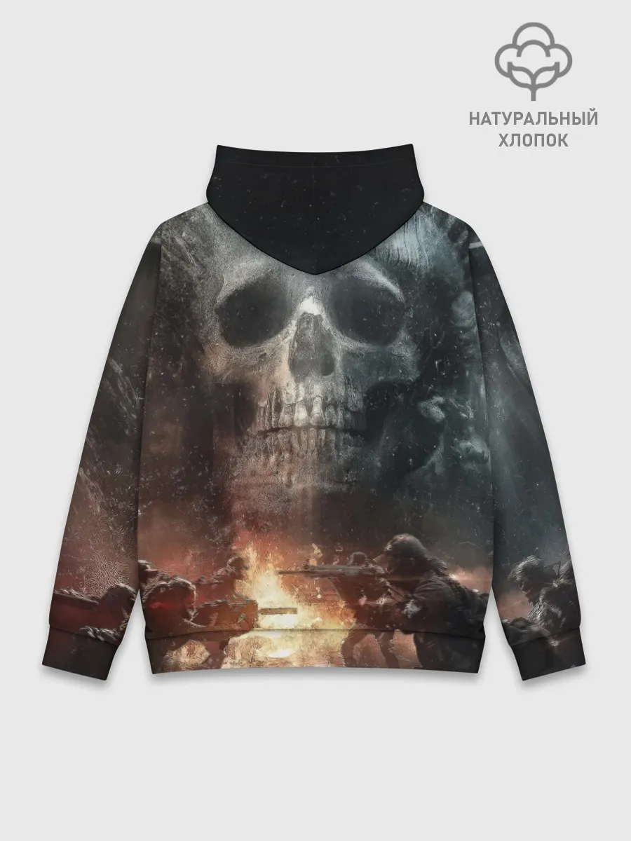 Худи мужской база хлопок / Battlefield Череп