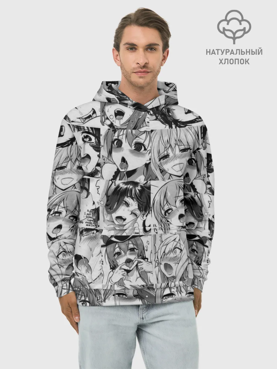 Худи мужской база хлопок / такое разное АХЕГАО. монохром