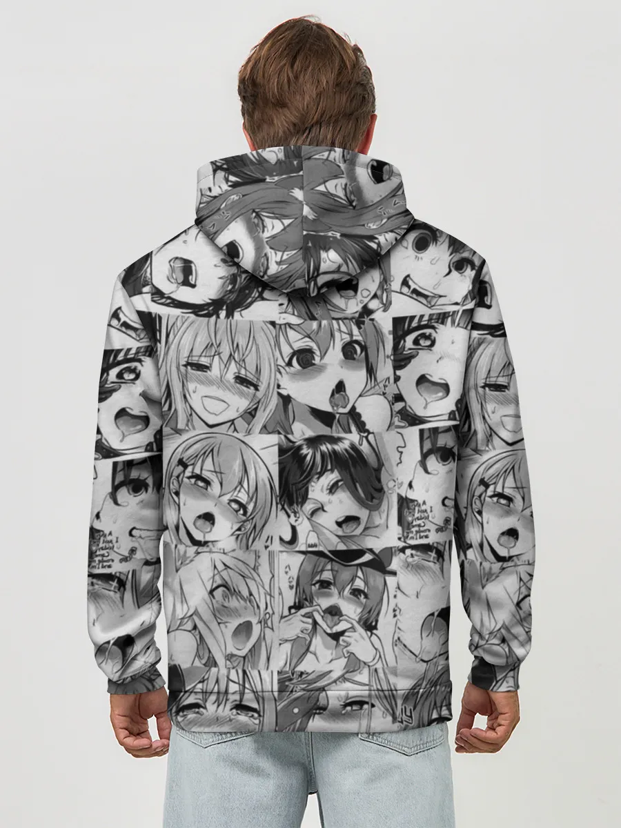 Худи мужской база хлопок / такое разное АХЕГАО. монохром