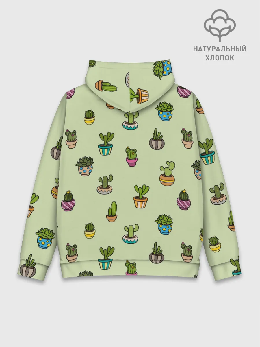 Худи мужской база хлопок / Веселый кактус