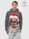 Худи мужской база хлопок / Лебовски Санта