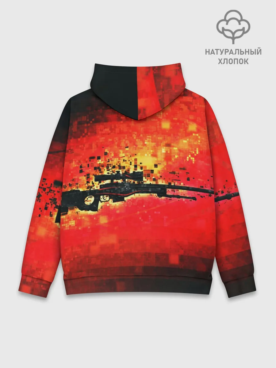 Худи мужской база хлопок / cs go:AWP:Red Line