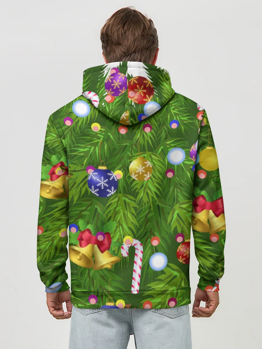 Худи мужской база хлопок / Ёлка новогодняя