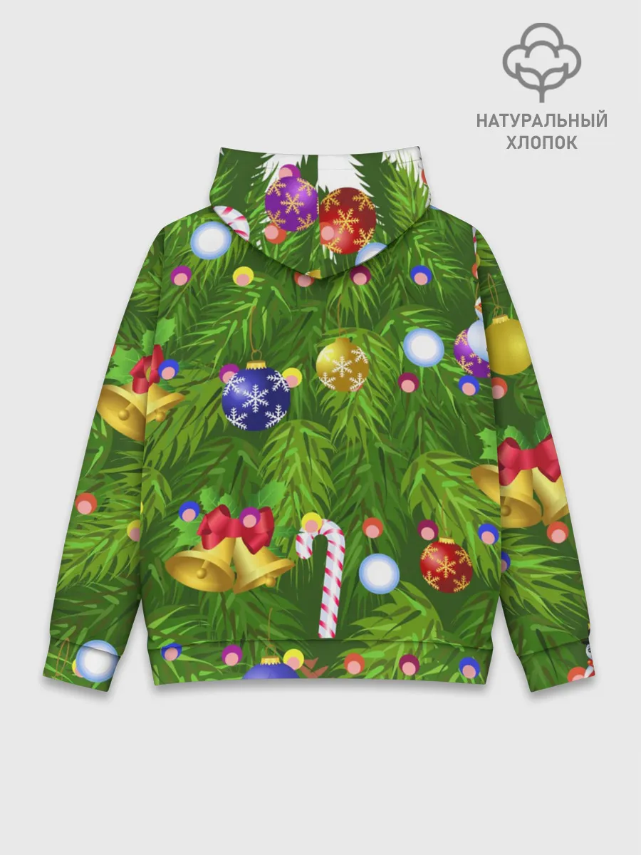 Худи мужской база хлопок / Ёлка новогодняя