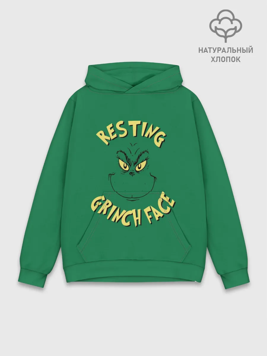 Худи мужской база хлопок / Resting Grinch Face