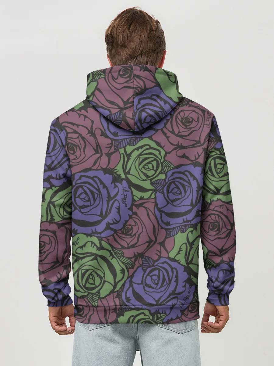 Худи мужской база хлопок / Розы Лил Пипа