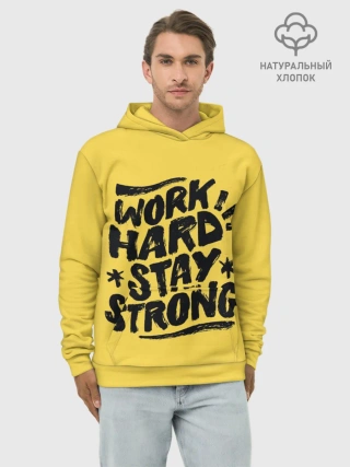 Худи мужской база хлопок / Work hard