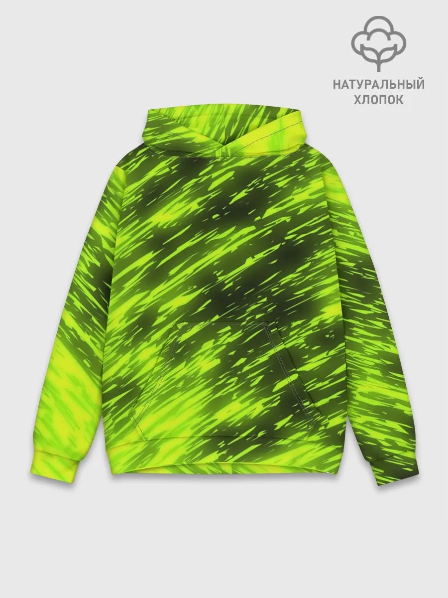 Худи мужской база хлопок / ЗЕЛЕНЫЙ ОГОНЬ